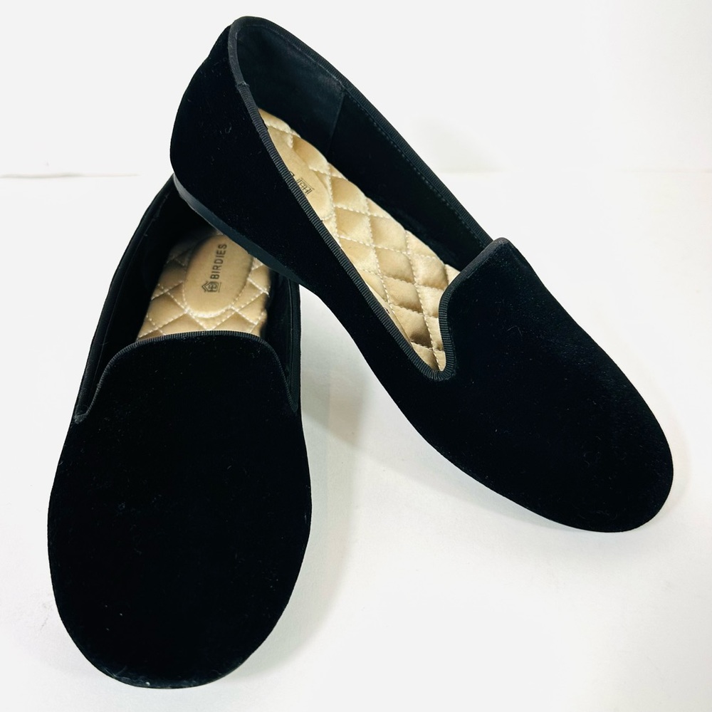 Birdies Kids Girls Little Starling Black Velvet Flats Loafers Si2 3.5